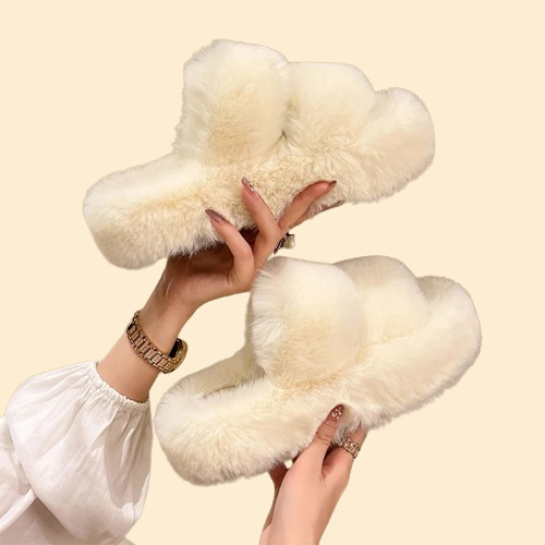 Lombardi™ Fluffy plateaupantoffels