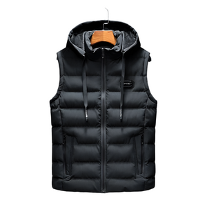 Lorenzo – Gevoerde Heren Bodywarmer met Capuchon