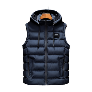 Lorenzo – Gevoerde Heren Bodywarmer met Capuchon