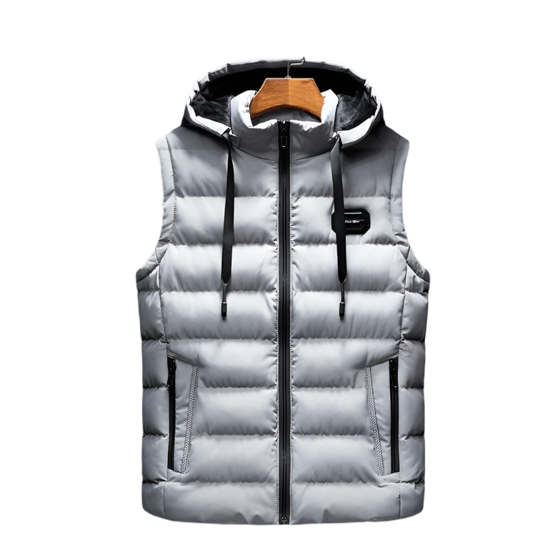 Lorenzo – Gevoerde Heren Bodywarmer met Capuchon