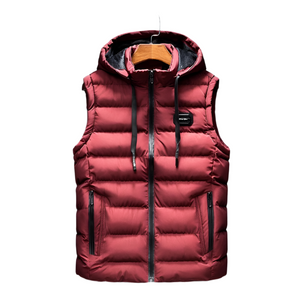 Lorenzo – Gevoerde Heren Bodywarmer met Capuchon