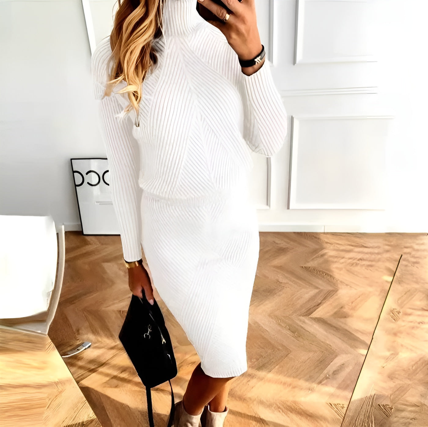 Elena – Gebreide Dames Sweaterjurk voor de Winter