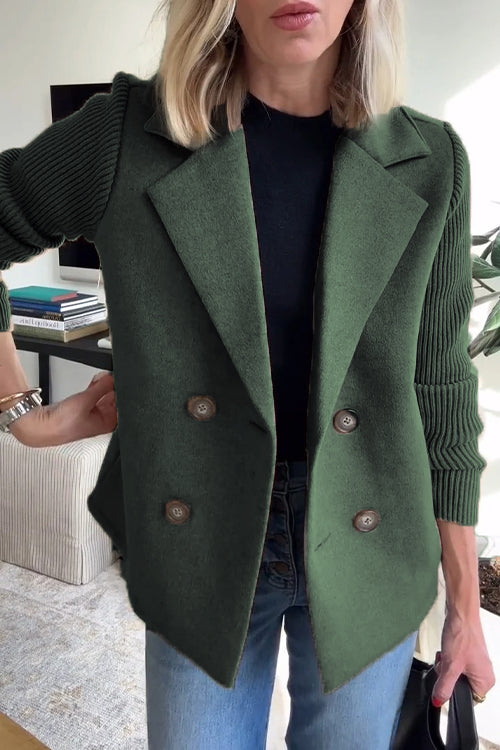 Vanessia – Dames Blazer met Gebreide Mouwen