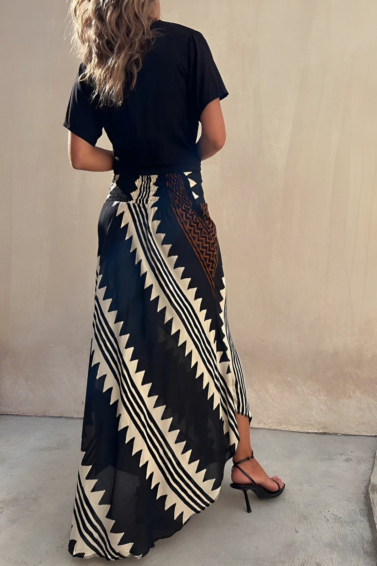 Serena – Vloeiende Dames Rok met Hoge Taille en Print