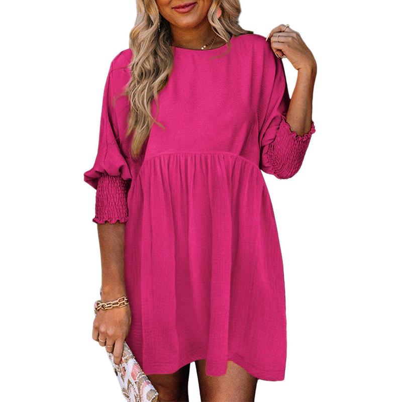 Elle – Casual Dames Mini Jurk met Ronde Hals
