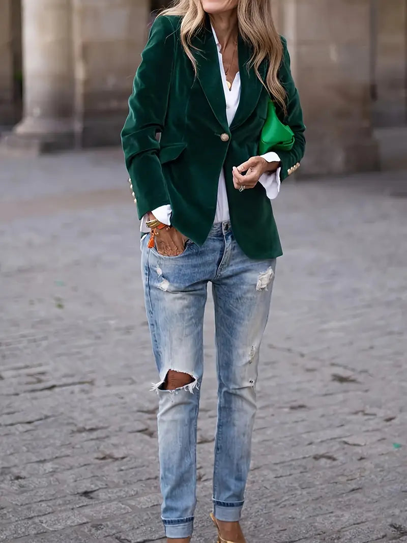 Shane – Fluwelen Getailleerde Dames Blazer