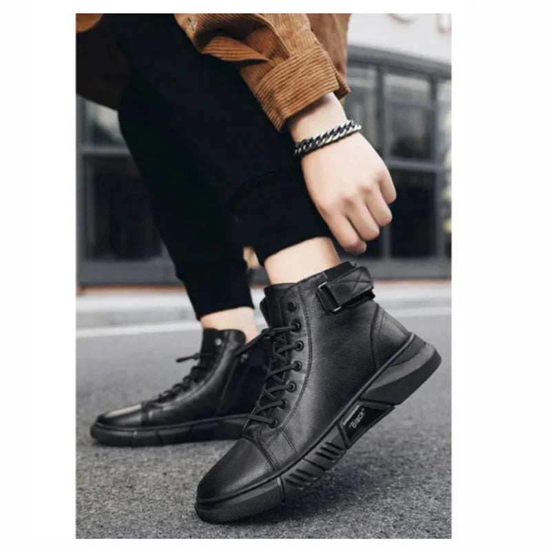 Lorenzo – Minimalistische Zwarte Heren Sneakers