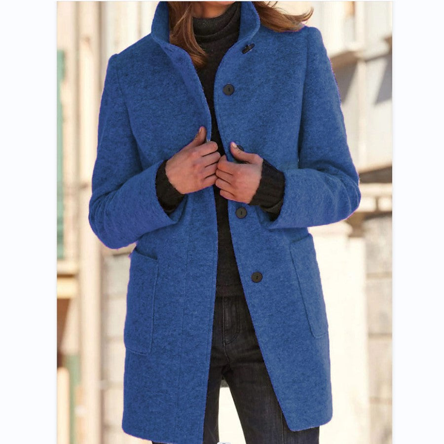 Aurélie – Retro Dames Windjack met Knopen en Stehkragen