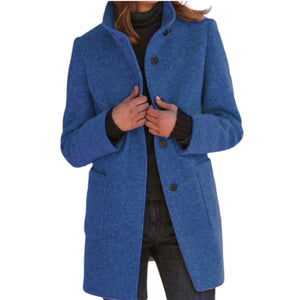 Aurélie – Retro Dames Windjack met Knopen en Stehkragen