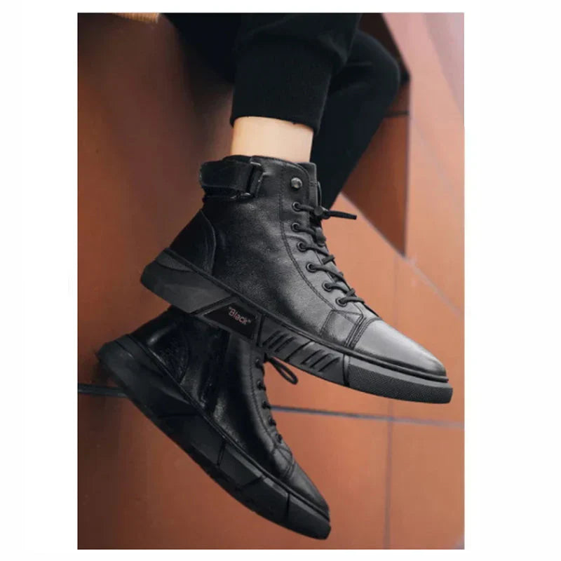 Lorenzo – Minimalistische Zwarte Heren Sneakers