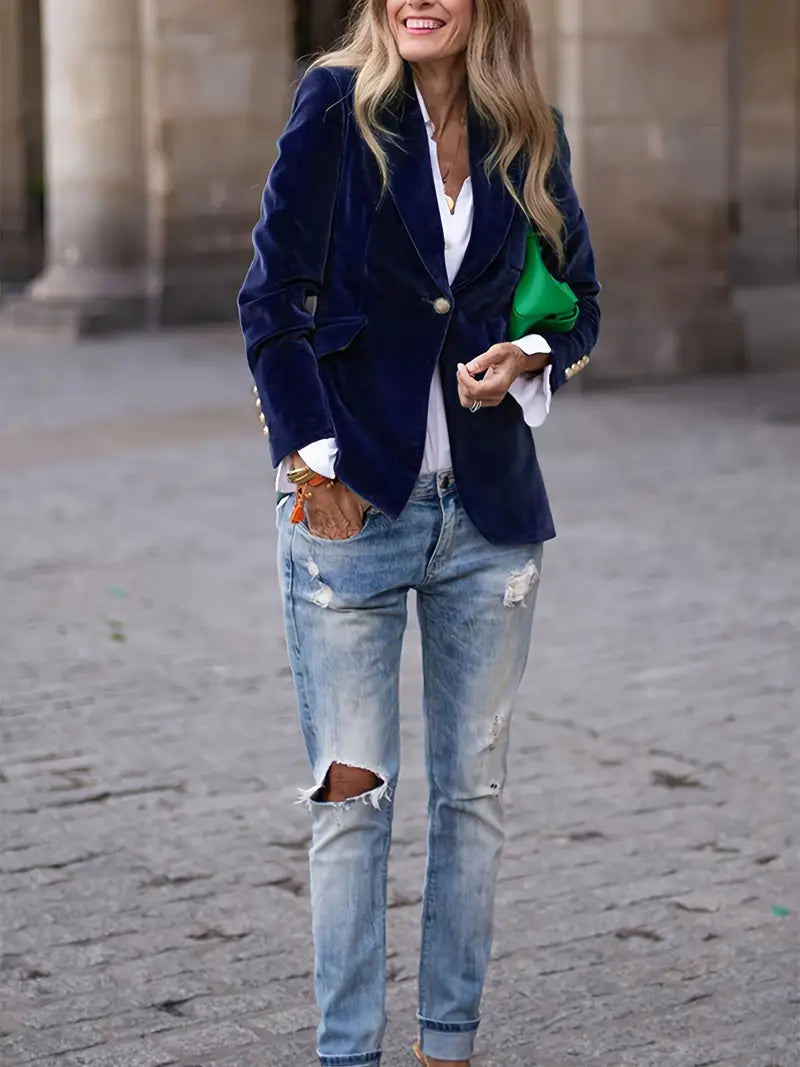 Shane – Fluwelen Getailleerde Dames Blazer