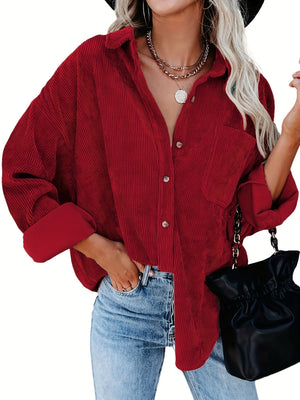 Sofia – Oversized Corduroy Damesblouse