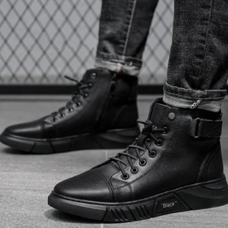 Lorenzo – Minimalistische Zwarte Heren Sneakers