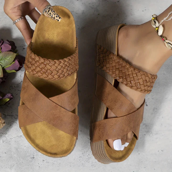 LucianaFerri™ Crisscross-platformsandalen voor dames