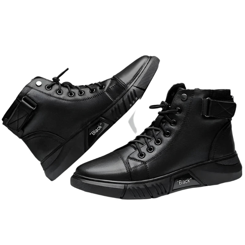 Lorenzo – Minimalistische Zwarte Heren Sneakers