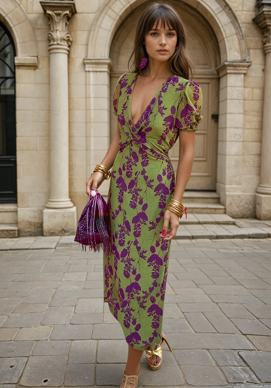 Elena – Gebloemde Midi Jurk voor Dames
