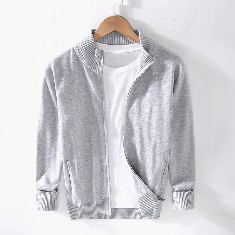 Lorenzo – Slim-Fit Heren Katoenen Trui met Rits