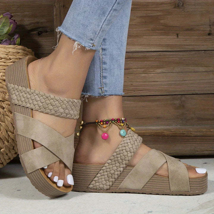 LucianaFerri™ Crisscross-platformsandalen voor dames