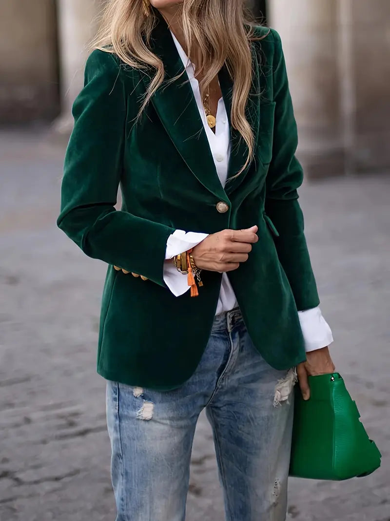 Shane – Fluwelen Getailleerde Dames Blazer