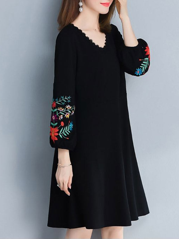 LiviaVoss Ronde Hals Midi Jurk Voor Dames