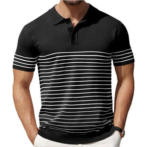 Flynn – Ademend Heren Gestreept Casual Polo