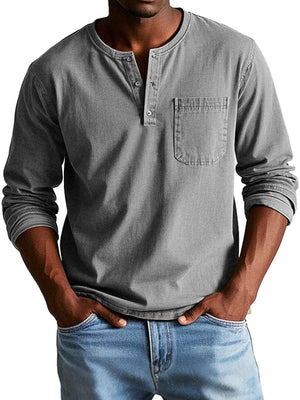 Jaskie – Heren Henley Shirt van Katoen