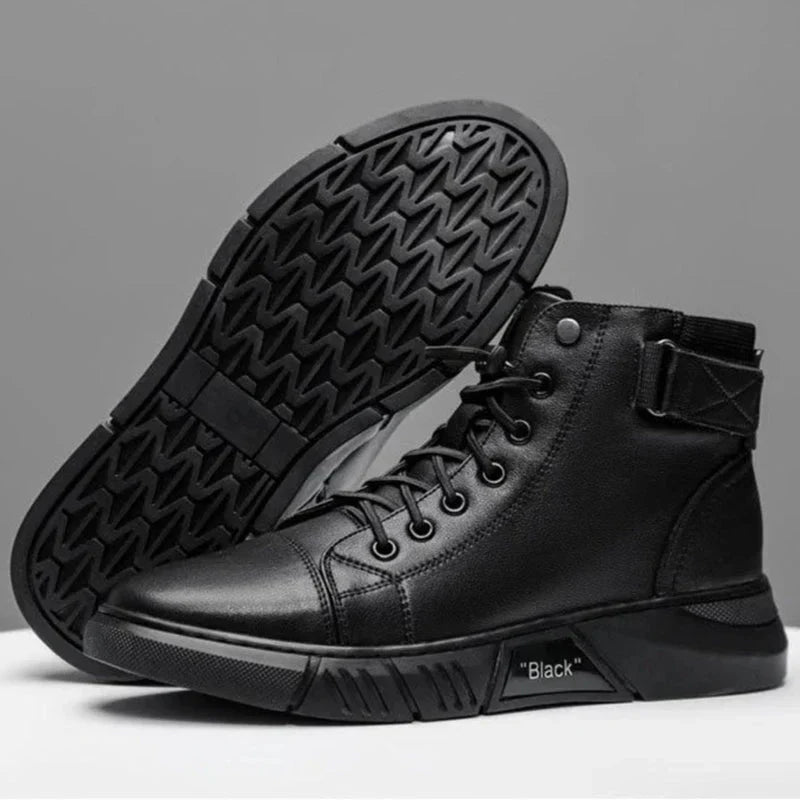 Lorenzo – Minimalistische Zwarte Heren Sneakers