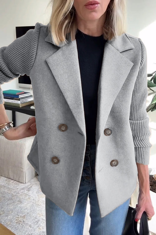 Vanessia – Dames Blazer met Gebreide Mouwen
