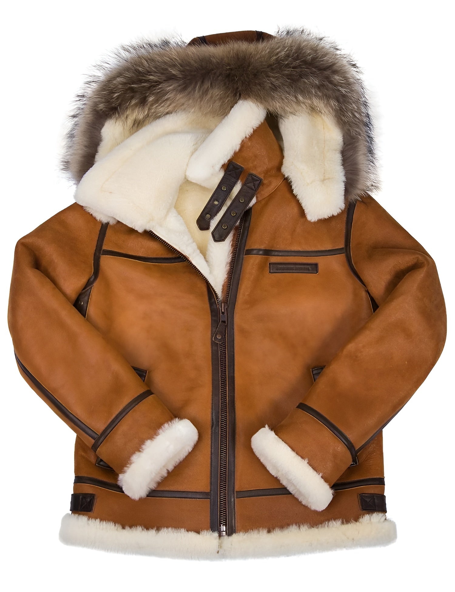 Luca – Leren Winterjas Met Capuchon voor Heren