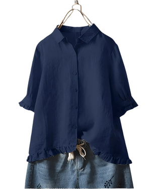 Isabella – Zachte Drape Luxe Damesblouse