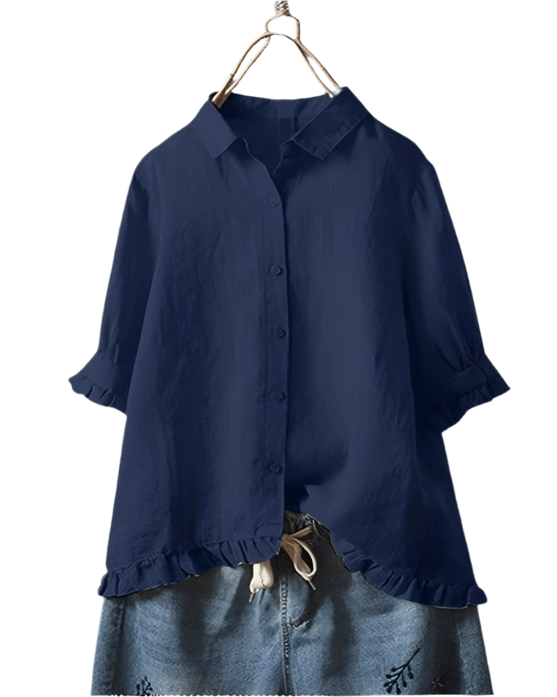 Isabella – Zachte Drape Luxe Damesblouse