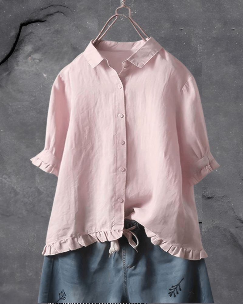 Isabella – Zachte Drape Luxe Damesblouse
