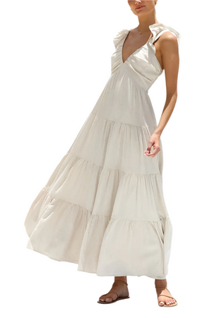 Elena – Boho Maxi Jurk met Elegante Ruches