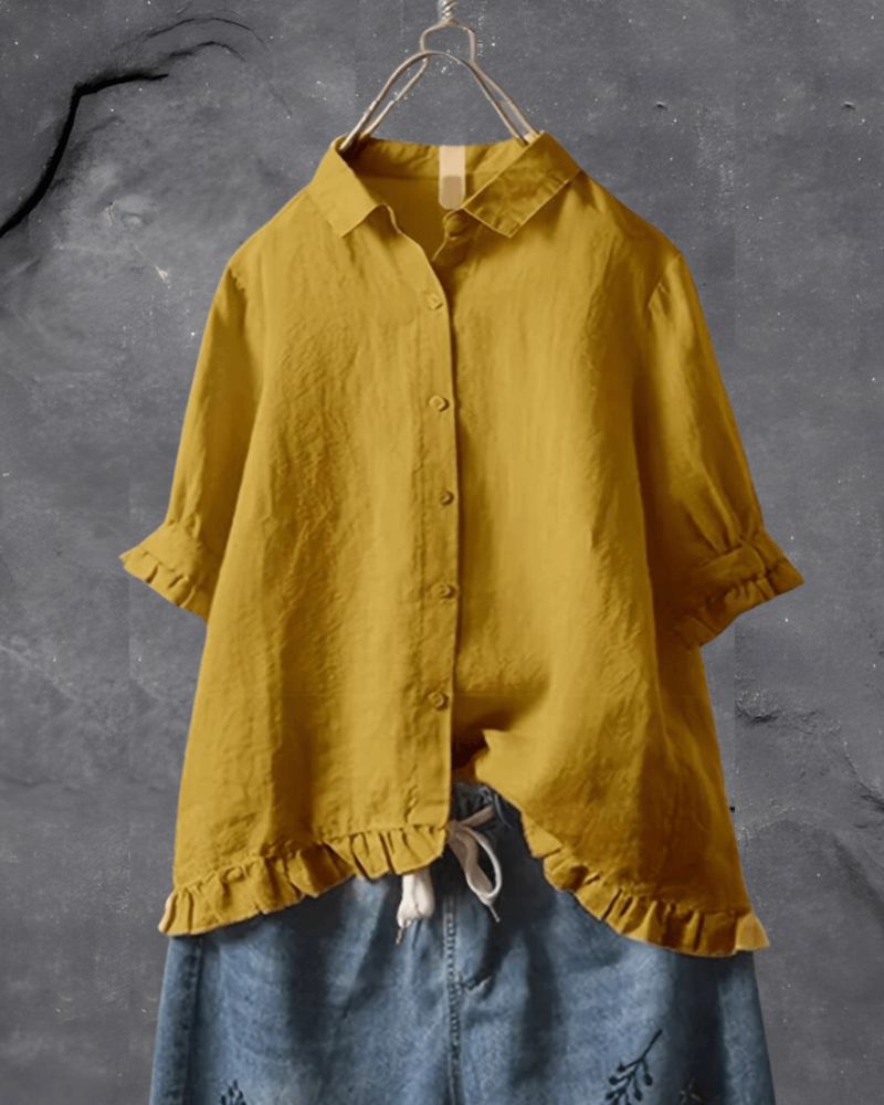 Isabella – Zachte Drape Luxe Damesblouse