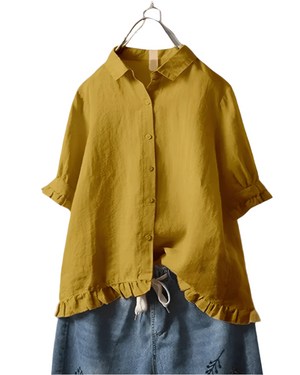 Isabella – Zachte Drape Luxe Damesblouse