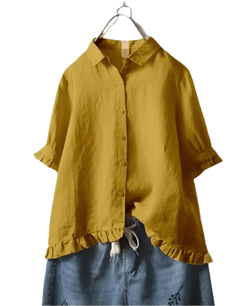 Isabella – Zachte Drape Luxe Damesblouse