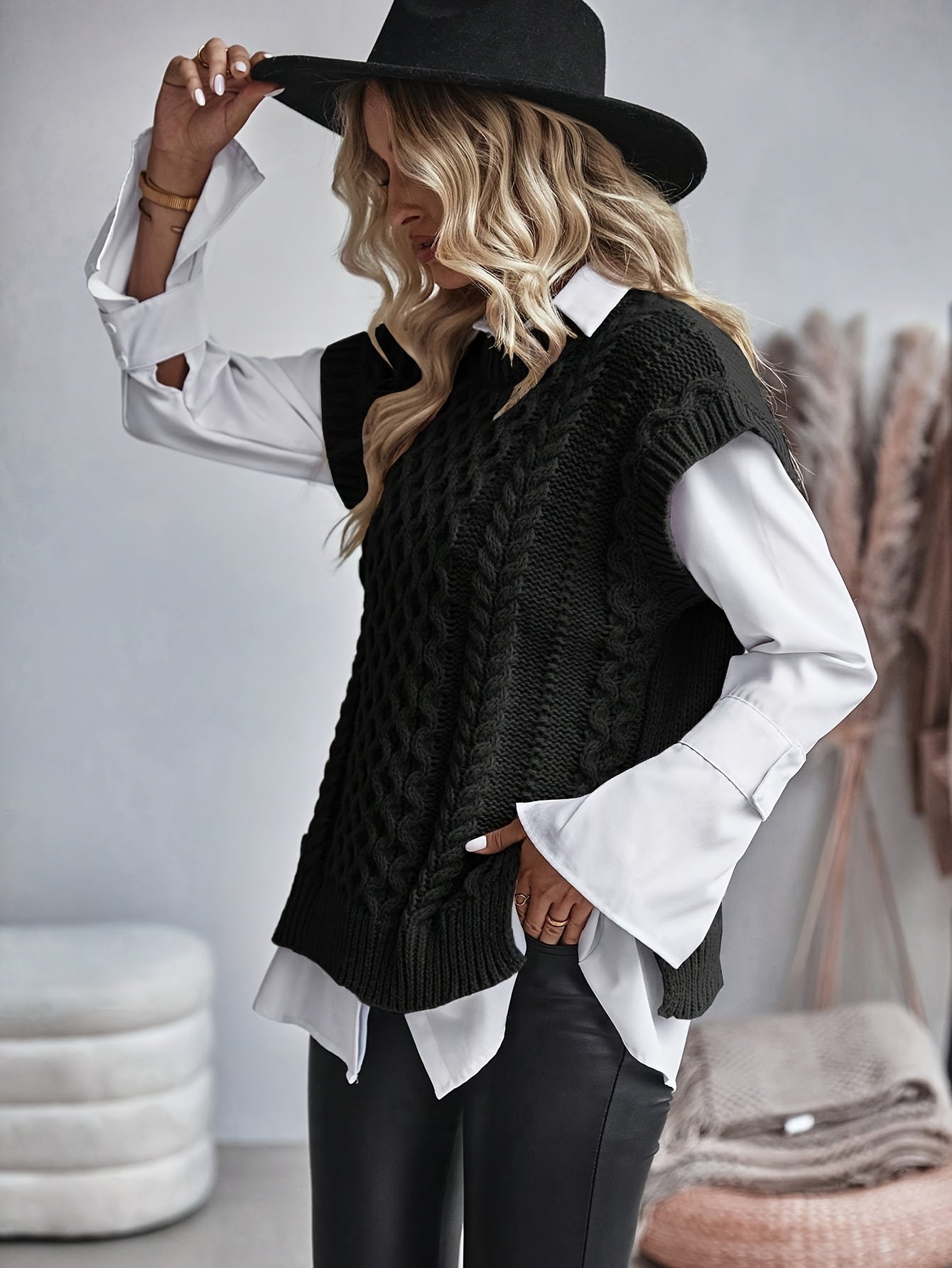 Elena – Mouwloos Gebreid Dames Sweatervest