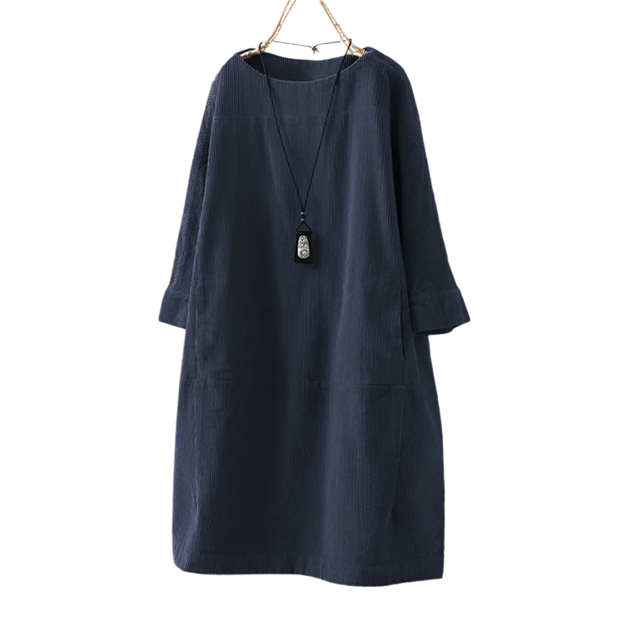 Mirella – Zachte Corduroy Retro Jurk voor Vrouwen