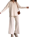 Isabella – Elegante Dames Jacquard Gebreide Tweedelige Set