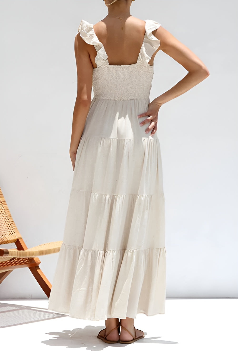Elena – Boho Maxi Jurk met Elegante Ruches