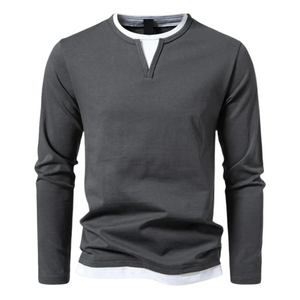 Lorenzo – Klassiek Heren Jersey Overhemd met Lange Mouwen