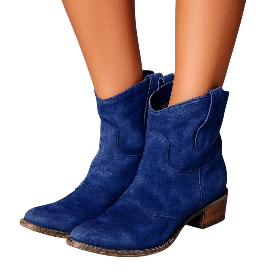 Zoey – Dames Enkellaarzen met Western-Accent