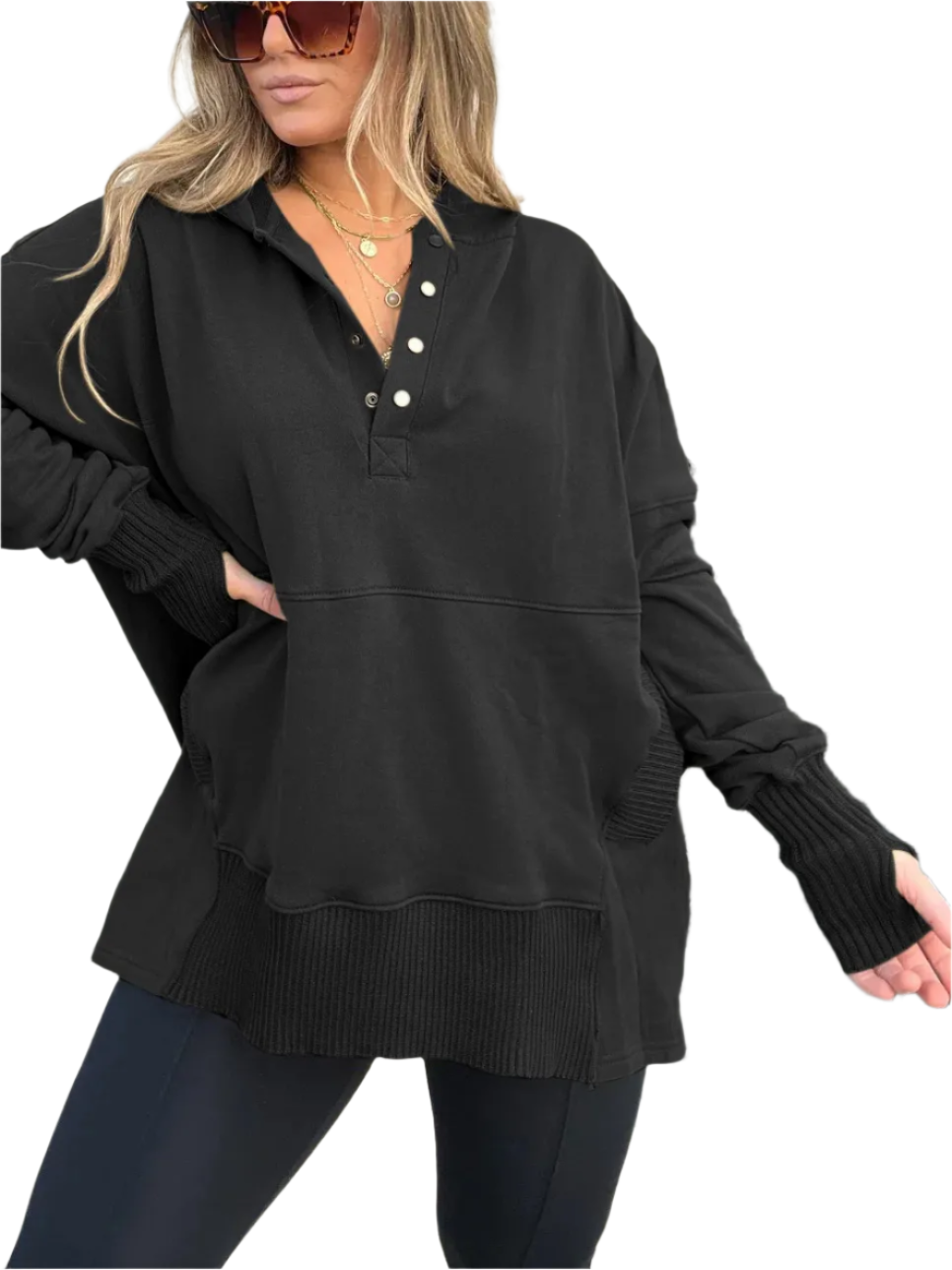 Giulia – Flowy Unisex Hoodie van Katoen Jersey