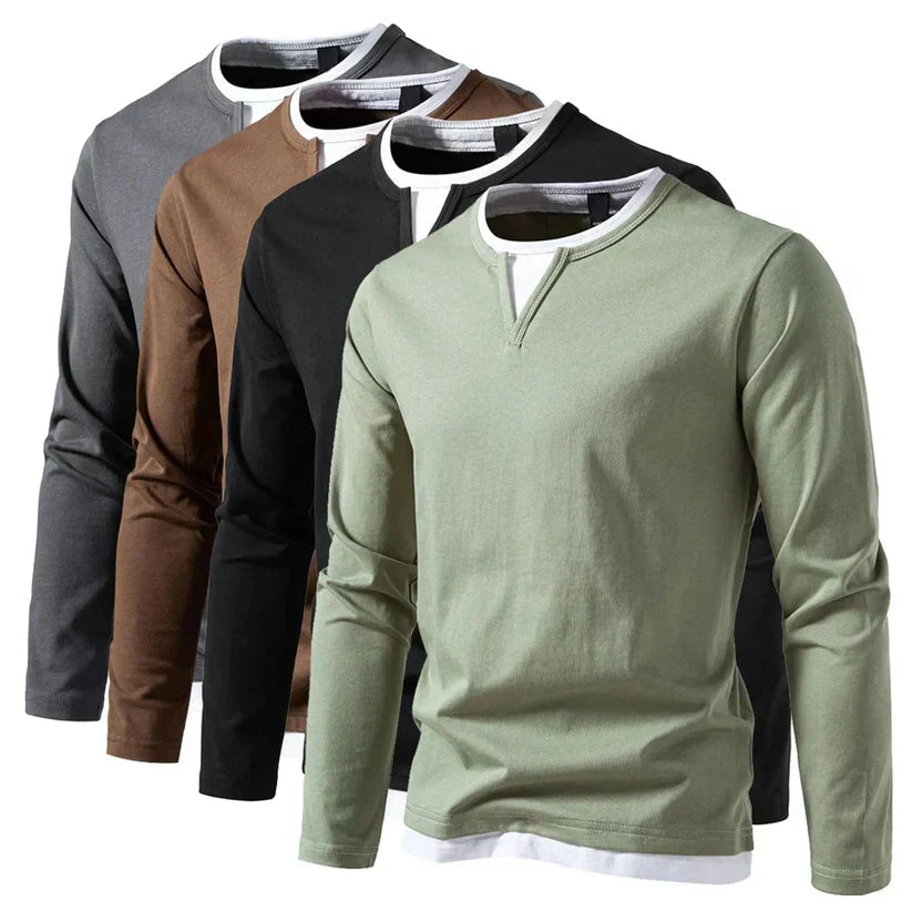 Lorenzo – Klassiek Heren Jersey Overhemd met Lange Mouwen