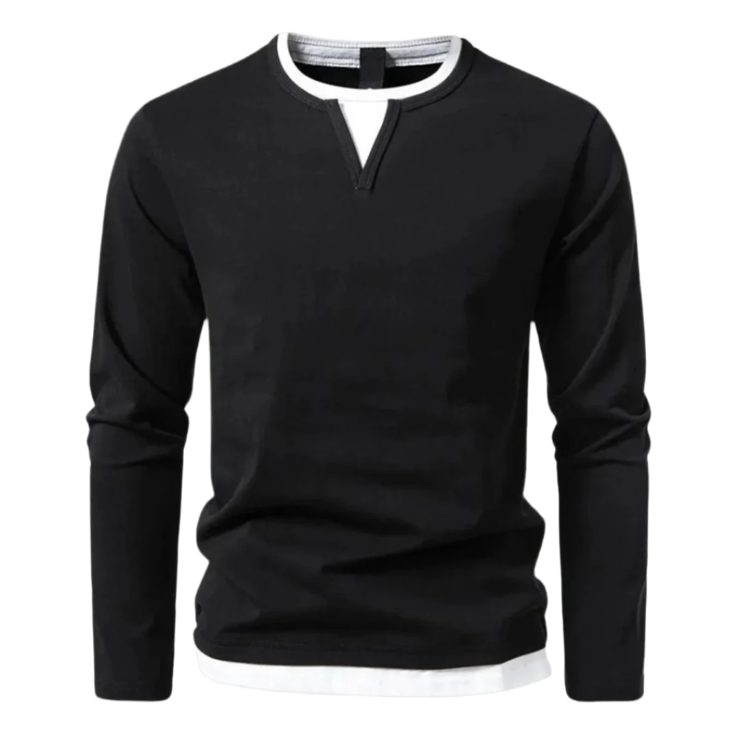 Lorenzo – Klassiek Heren Jersey Overhemd met Lange Mouwen