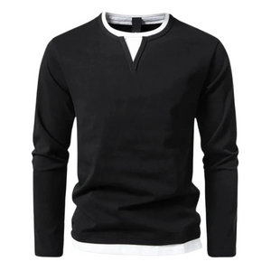 Lorenzo – Klassiek Heren Jersey Overhemd met Lange Mouwen