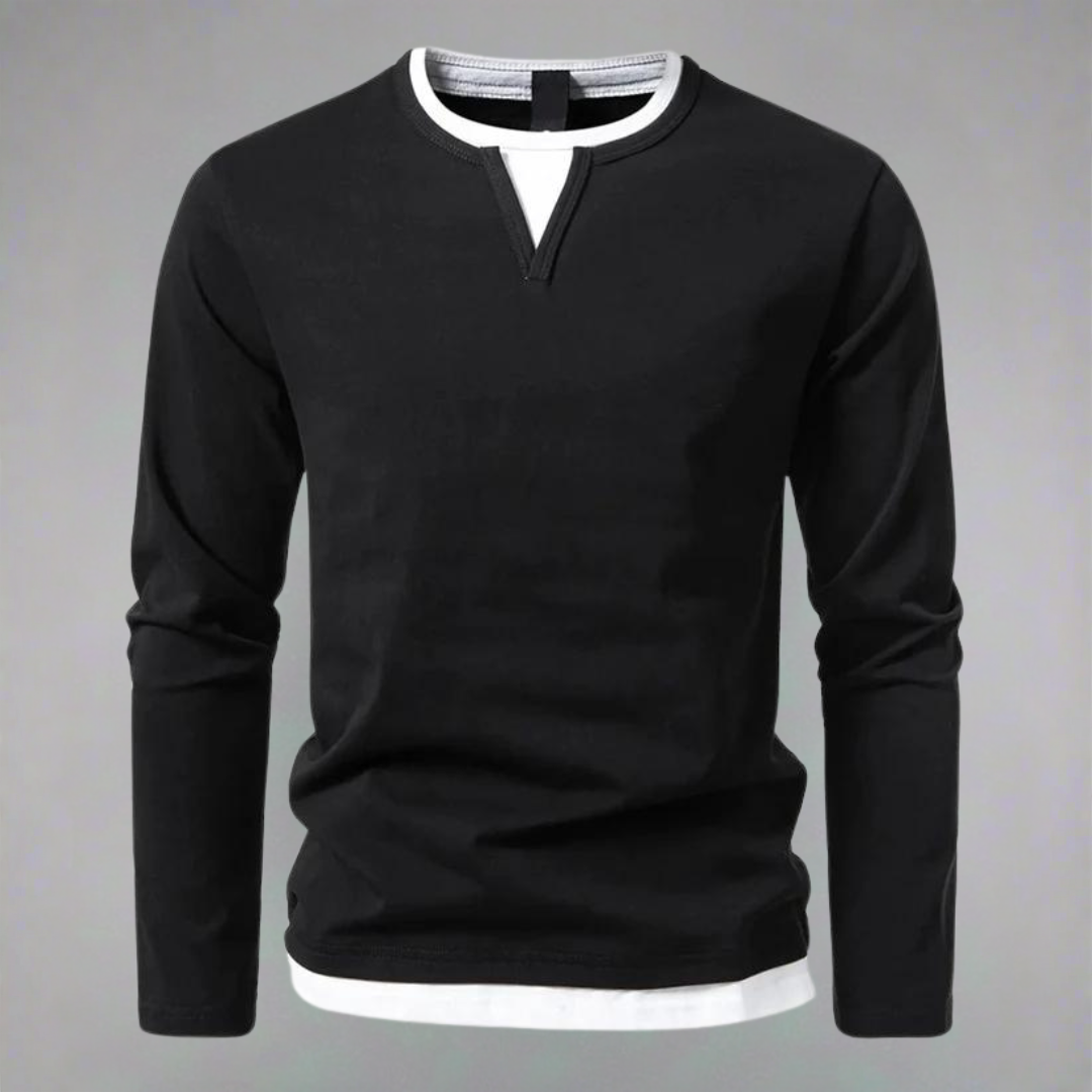 Lorenzo – Klassiek Heren Jersey Overhemd met Lange Mouwen