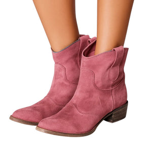 Zoey – Dames Enkellaarzen met Western-Accent