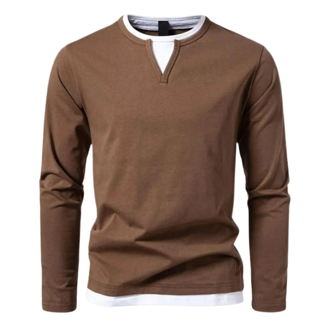 Lorenzo – Klassiek Heren Jersey Overhemd met Lange Mouwen