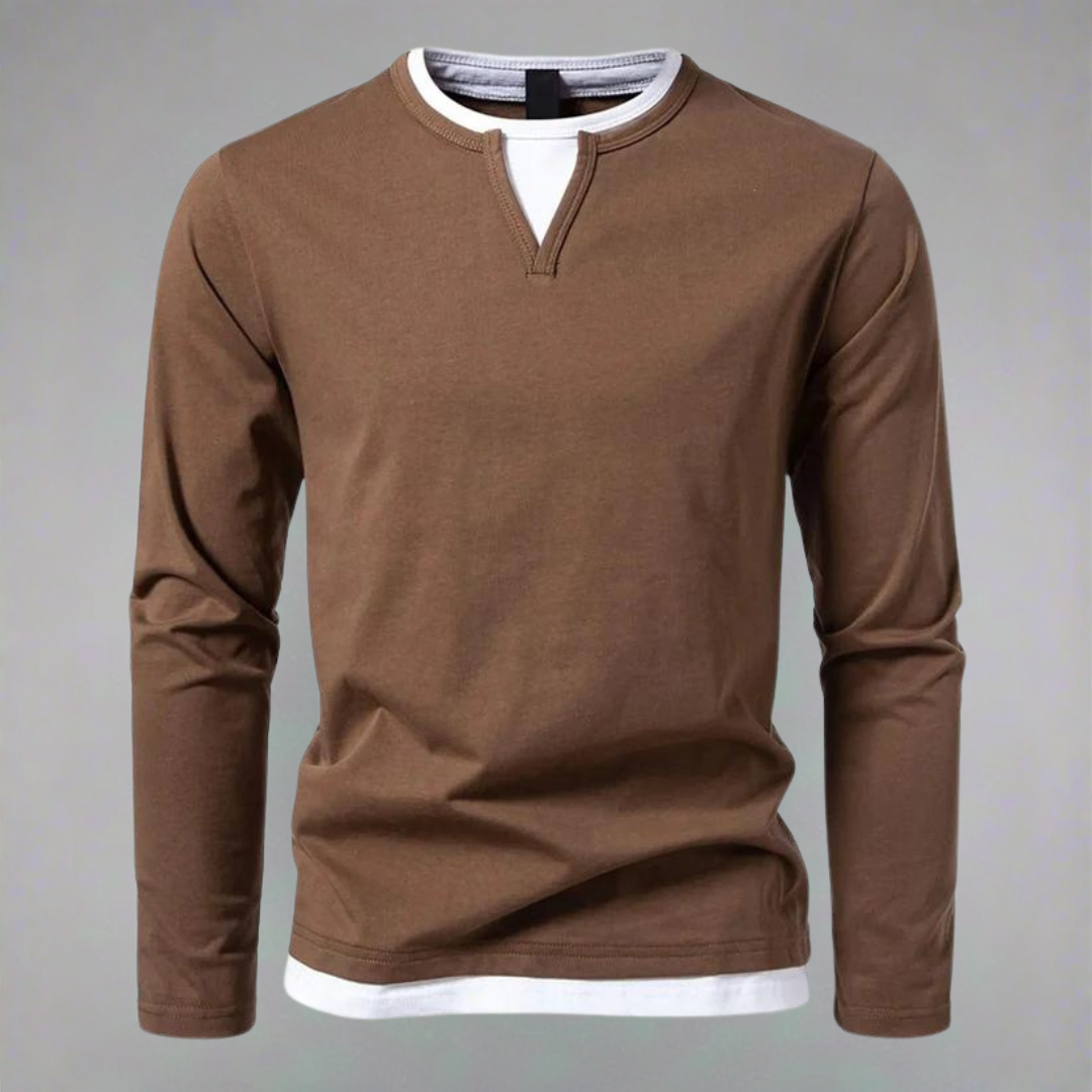 Lorenzo – Klassiek Heren Jersey Overhemd met Lange Mouwen